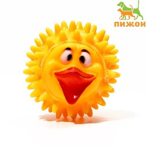 Игрушка пищащая «Уткоёж» для собак, 7,5 см, жёлтая
