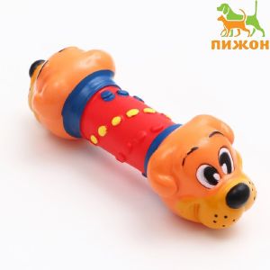 Игрушка пищащая «Щенок-гантель», 16 х 5 см