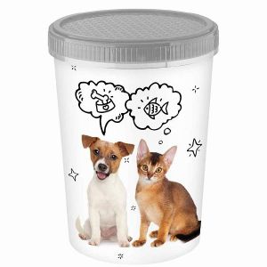 [434212411] КОНТЕЙНЕР ДЛЯ КОРМА С ДЕКОРОМ LUCKY PET 5,5Л (Серый)