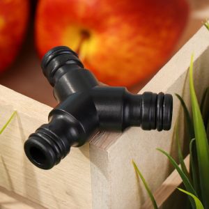 Переходник для шланга быстросъемный, трехсторонний, блистер с клипсой, Grandy, JS-329