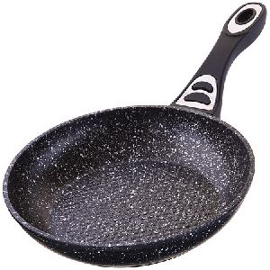 Сковородка алюминиевая 24 см мраморная крошка с ручкой МВ Черный