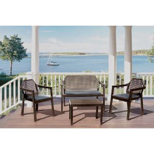 Набор мебели Easy Comfort, диван, 2 кресла, стол Коричневый