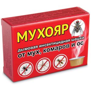 Дымовая шашка 50 г от мух, комаров в коробке Мухояр ВХ