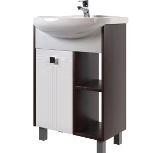 Тумба д/ванной БОСКО-65 белая/венге под раковину Best-65 (Sanita Lux) (ПВХ)