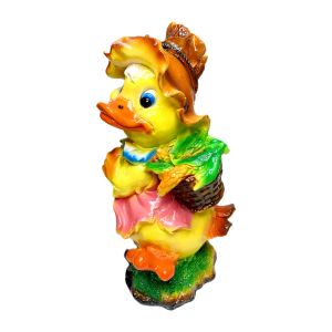 Фигура садовая гипс Утка с корзинкой 480х280 мм