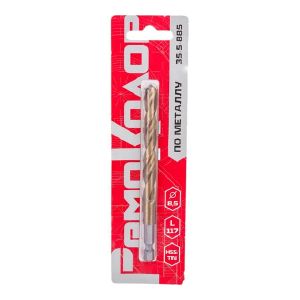 Сверло по металлу 8,5 x 117 мм, заточка 118 градусов, HSS TIN, 6-гранный хвостовик