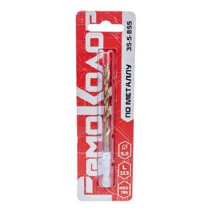 Сверло по металлу 5,5 x 113 мм, заточка 118 градусов, HSS TIN, 6-гранный хвостовик