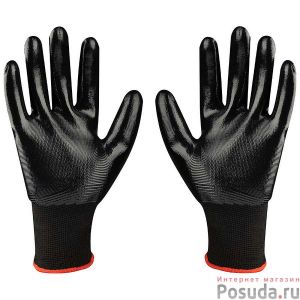 Перчатки рабочие с нитриловым покрытием, полный облив,  маслобензостойкие OIL1, размер L