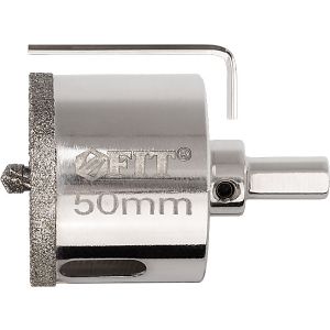 Коронка кольцевая по керамограниту, камню и кафелю алмазная с центровочным сверлом 68х70 мм