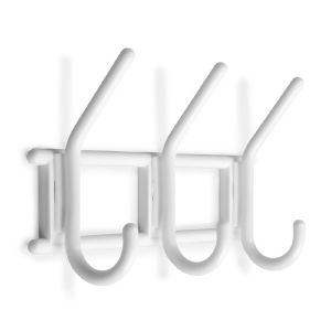 Вешалка ТУНДРА, 3-х крючковая, снежно-белая, пластмасса, 1 шт. 5299395