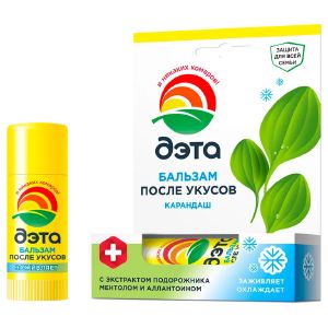 Бальзам-карандаш Дэта 10 мл после укусов насекомых (ментол, аллантоин, экстракт подорожника)
