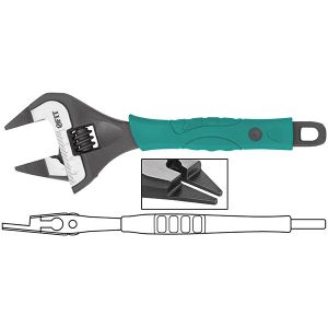 Ключ разводной «Карат», CrV, обточенные узкие губки, шкала, увелич.захват, прорезин.ручка  150 мм ( 34 мм )