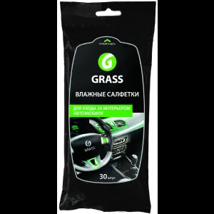 Влажные салфетки GRASS для ухода за интерьером автомобиля (для пластика)