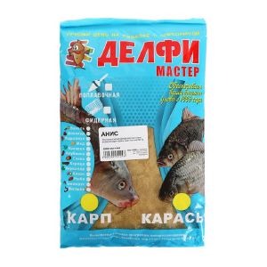 Прикормка DELFI «Мастер», летняя (новая формула), карп-карась, анис, желтая, 800 г 5054167
