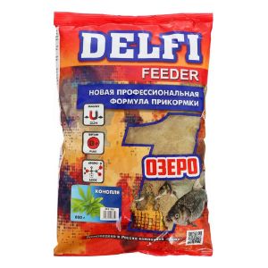 Прикормка DELFI Feeder, озеро, конопля, 800 г 9816624