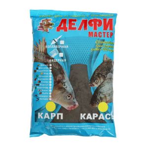 Прикормка DELFI «Мастер», летняя (новая формула), карп-карась, конопля, черная, 800 г 9816647