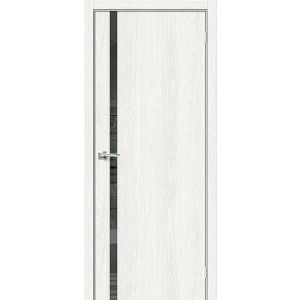 Дверь в сборе Браво-1.55 White Dreamline Mirox Grey со стеклом 2000х700 мм