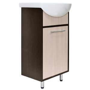 Тумба д/ванной АлАн-47 венге/дуб молочный, правая под раковину Дора-47 (ОК) (ЛДСП)