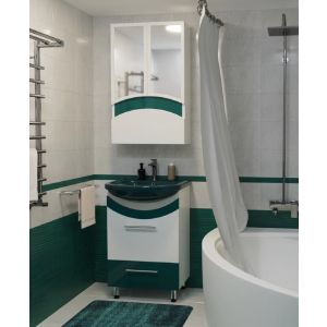 Зеркальный шкаф РАДУГА-46 зеленый без подсветки