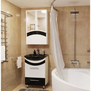 Зеркальный шкаф РАДУГА-46 чёрный без подсветки