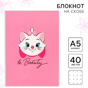 Блокнот А5, на скрепке, 40 листов, в точку, УФ-лак, Кошечка Мари 9772353
