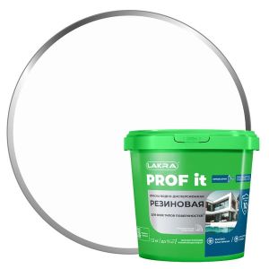 Краска резиновая для любых поверхностей ЛАКРА PROF IT База А RAL 9003 1,3 кг