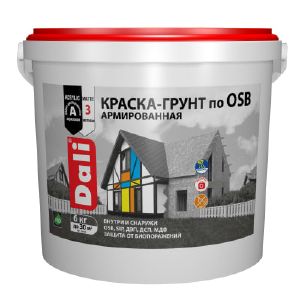 Краска-грунт по OSB Dali, армированная, матовая, база C, бесцветная, 6 кг