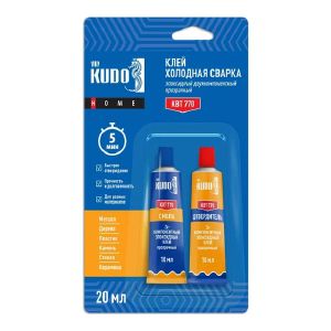 Клей KUDO, эпоксидный, прозрачный, водостойкий, двухкомпонентный, 20 мл, KBT-770, Home