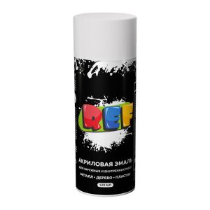 Эмаль аэрозольная, REF, универсальная, акриловая, матовая, белая, 520 мл