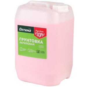 Грунтовка воднодисперсионная, акриловая, Русские узоры, Оптима R103, глубокого проникновения, 5 л