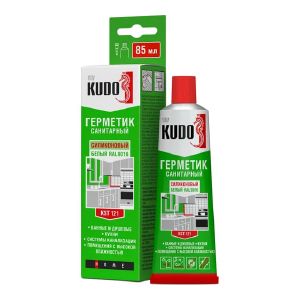 Герметик силиконовый, санитарный, KUDO, KST-121/KST-121b, 85 мл, белый