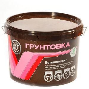 Грунтовка воднодисперсионная, акриловая, VGT, ВД-АК-0301, бетоноконтакт, белая, 3 кг