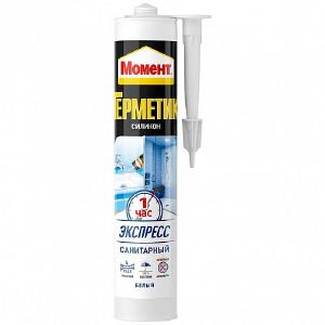 Силиконовый санитарный герметик Момент экспресс, 280 мл, прозрачный