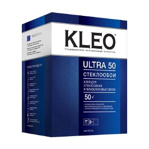 Клей обойный KLEO ULTRA 50 для стеклообоев и флизелиновых обоев сыпучий, 500гр