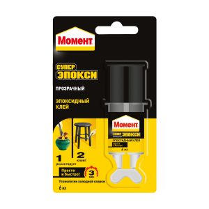 Клей эпоксидный Момент Супер Эпокси, прозрачный, 6 мл